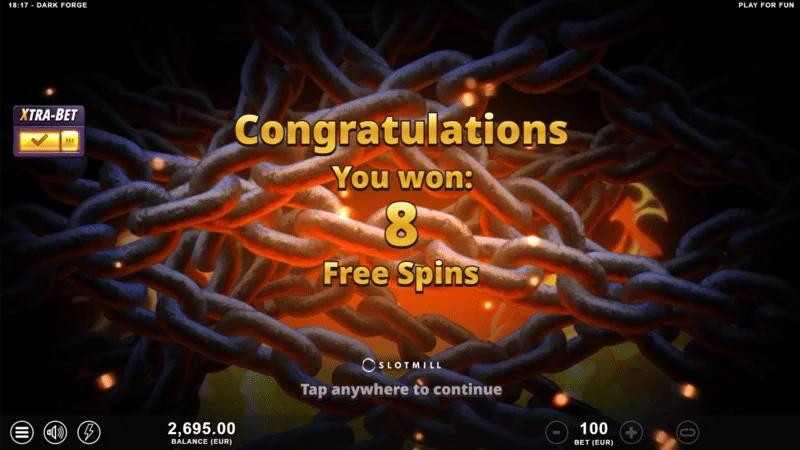 Dark Forge - startar Free Spins med tre scatter-symboler